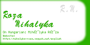 roza mihalyka business card